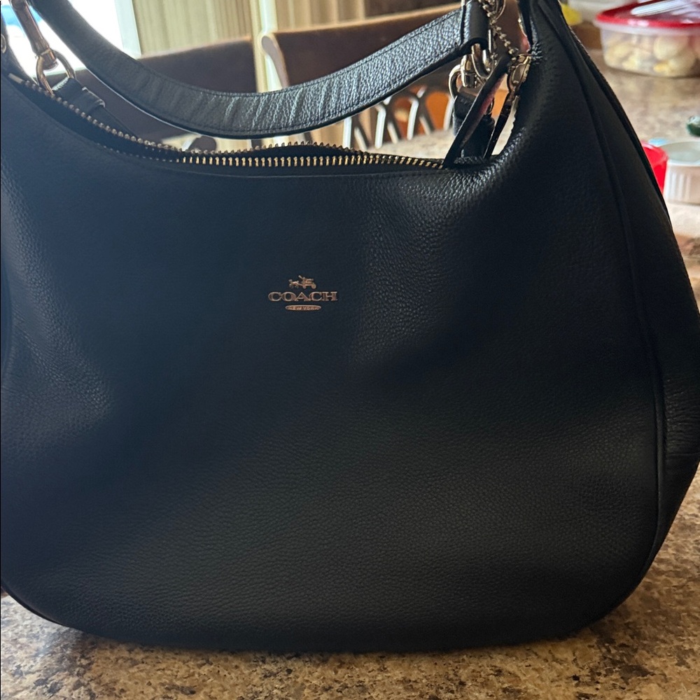 Coach Black Leather Hobo Bag